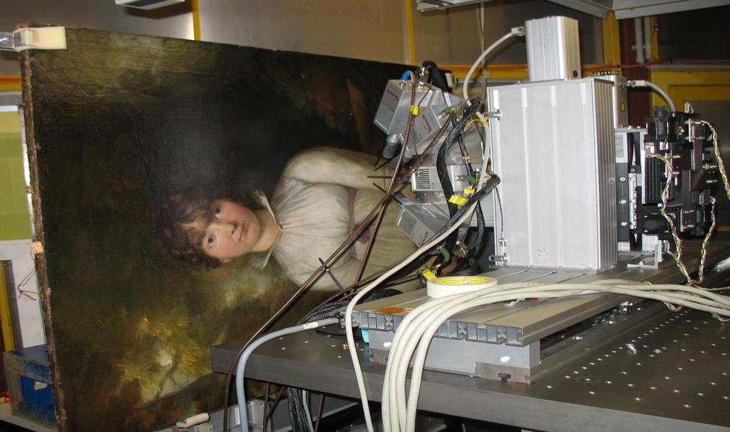 radiography Figure 2 Setup of the painting in hutch of beamline L at DESY, showing the