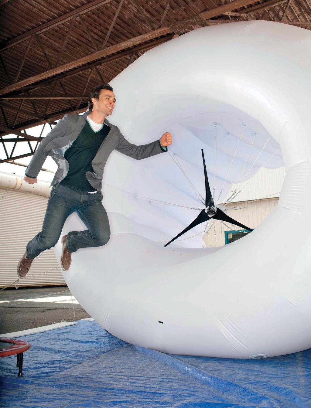 Alain Goubau 11 Part of a team working on an airborne wind turbine a tethered balloon with a turbine at its center