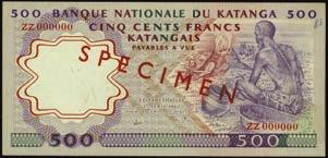 A scarce 500 Francs design that shows here with a solid zero overprinted date and ZZ prefixed serial number of 991561.