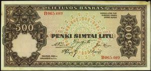 Stack s Bowers Galleries The August 2014 Chicago ANA Auction LITHUANIA 10316 Bank of Lithuania. 500 Litu, 1924. P-21a.