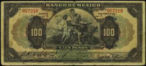PMG Choice Fine 15 Net. Rust....$300-$500 10369 Banco de Mexico. 5, 10 & 20 Pesos, ND (1934). P-21h, 22h & 23h. 3 pieces in lot.