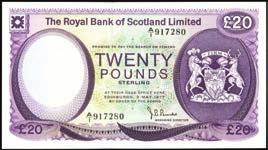 1 Pound, 18.8.1969. P-109b. Pack fresh. Gem Uncirculated....$40-$60 10428 Bank of Scotland. 1 to 20 Pounds, 1978 & 1979. P-111c,, 112c, 113a & 114d. 4 pieces is lot.