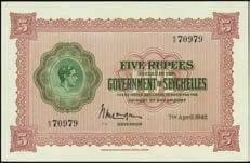 Stack s Bowers Galleries Session C Bidding Ends Tuesday, August 12, 2014 at 3:00 PM PT SEYCHELLES 10441 Government of Seychelles. 5 Rupees, 7.4.1942. P-8.