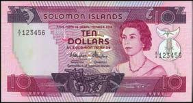 All with specimen overprints and without serial numbers. Choice to Gem Uncirculated....$500-$700 SINGAPORE 10452 Board of Commissioners of Currency. 5 Dollars, ND (1970). P-2b.