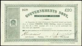 ...$600-$800 10456 Boer War. 20 Pounds, 1900. P-57b.