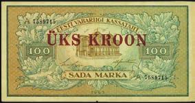 Stack s Bowers Galleries Session C Bidding Ends Tuesday, August 12, 2014 at 3:00 PM PT ESTONIA 10079 Bank of Estonia. 50 Marka, 1919. P-55s. Specimen.