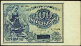 ...$200-$300 10082 Bank of Estonia. 50 Krooni, 1929. P-65a. A nearly perfect example of this large format design type. PMG Superb Gem Uncirculated 67 EPQ....$150-$250 10083 Bank of Estonia.