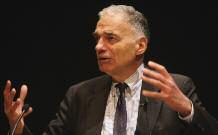 In his talk on social responsibility, geared toward law and political science students, Nader urged audience members to put down their laptops, leave virtual reality behind, and use their education