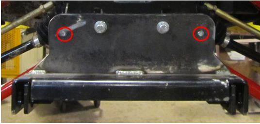Do not tighten the bolts at this time. Figure 3 4. Install the remaining 3/8 x 1 Hex Bolts, Flat washers and Lock Washers from the rear side of the angled face of the mount.