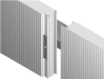 Trimoterm FTV INVISIO panels are fixed through a side lap joint to steel cladding rails or concrete structure with integrated steel profile by means of a special supporting element (Fig. 5).