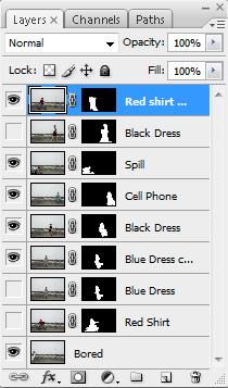 Photoshop layers are like sheets of stacked acetate. You can see through transparent areas of a layer to the layers below.