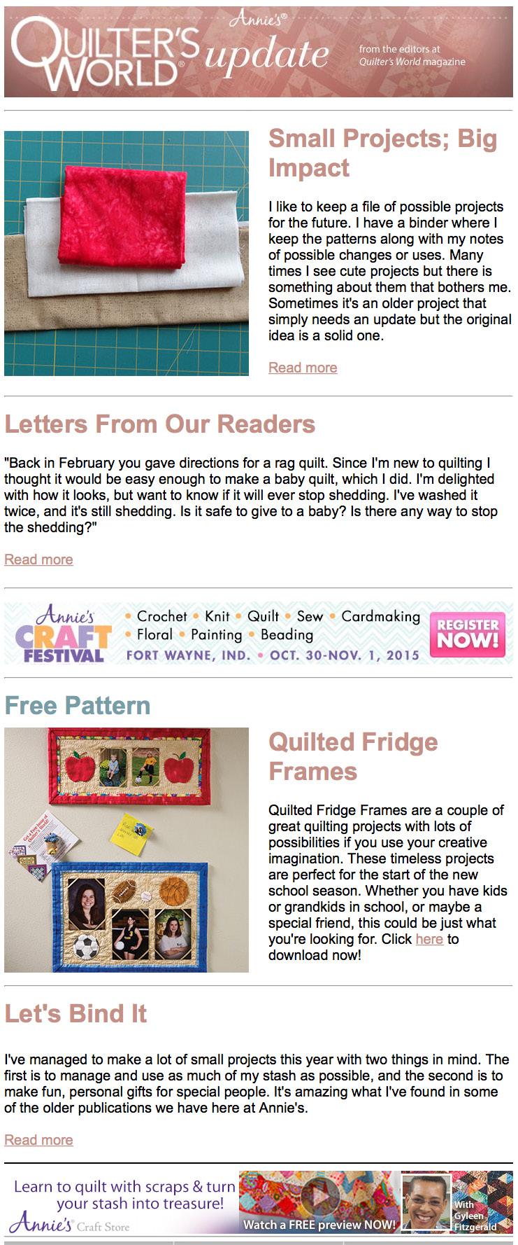 Free-Quilting.com 575,000+ monthly page views Hundreds of free sewing and quilting patterns Free-Sewing.