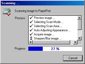 SCANNING FROM THE PAPERPORT SOFTWARE 21 Your Visioneer OneTouch 7300 scanner has built-in analytical capabilities that find the optimum