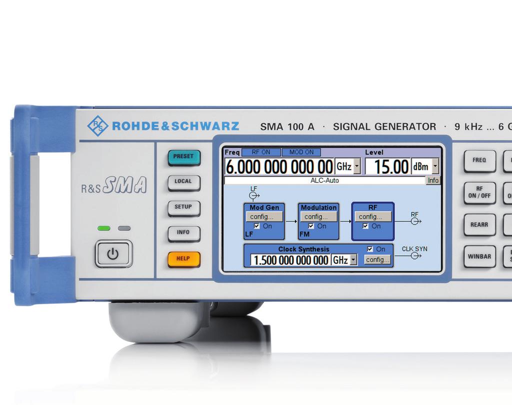 R&S SMA100A Signal Generator At a glance Signal quality, speed and flexibility these are the criteria by which signal generators are measured today.