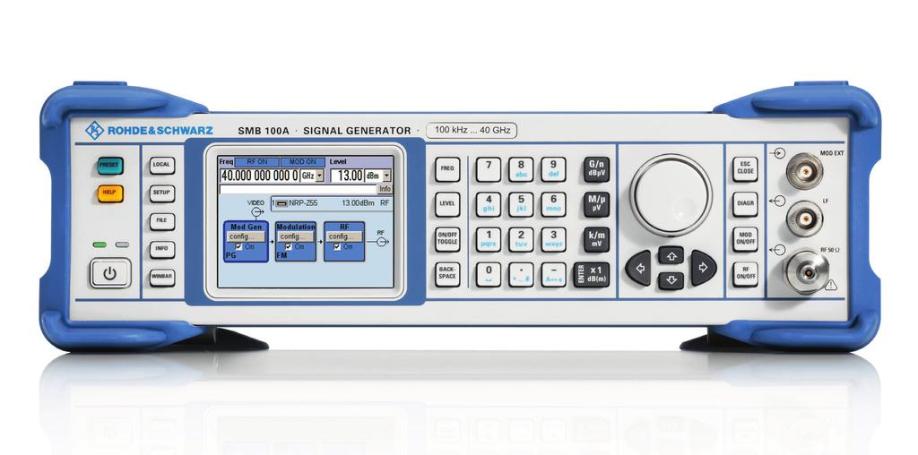 R&S SMB100A RF and Microwave Signal Generator At a glance The compact, versatile R&S SMB100A RF and microwave signal generator with a frequency range up to 40 GHz provides outstanding spectral purity
