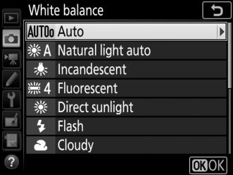 Fine-Tuning White Balance At settings other than K (Choose color temp.
