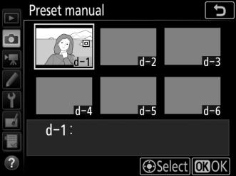 selected preset. 1 Select Preset manual.