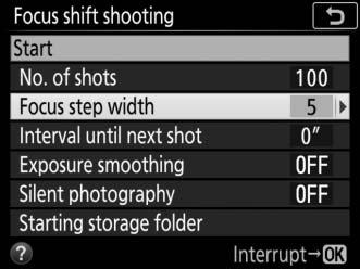 Choose the number of shots (max. 300) and press J.