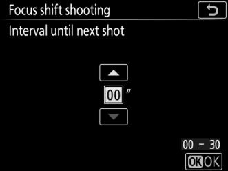 To choose the interval between shots: Highlight Interval until next shot and press 2.