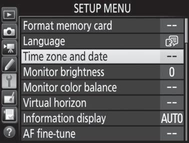 Tutorial Camera Menus: An Overview Most shooting, playback, and setup options can be accessed from the camera menus. To view the menus, press the G button.