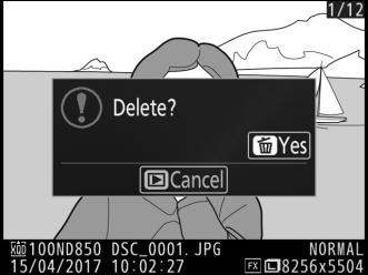 Deleting Unwanted Photographs To delete the photograph currently displayed in the monitor, press the O (Q) button. Note that photographs cannot be recovered once deleted. 1 Display the photograph.
