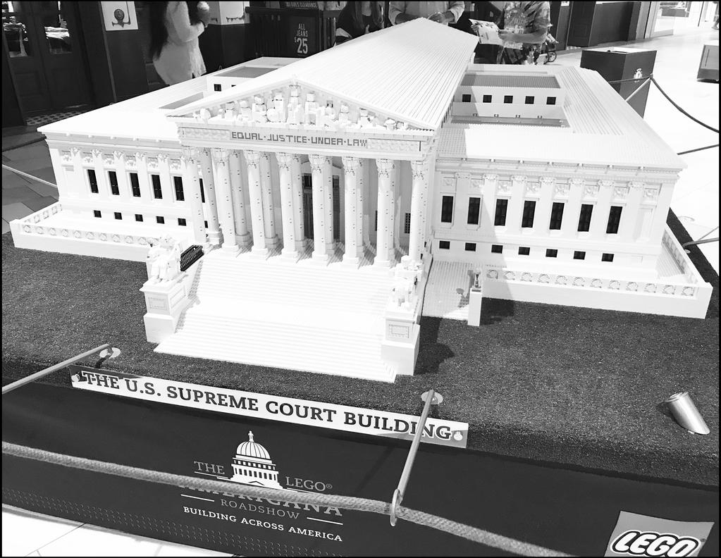 Adam Hanson The largest (so far) LEGO version of the U.S. Supreme Court Building, on display at the Ridgedale Center shopping mall in Minnetonka, Minnesota. Lego Americana Roadshow.