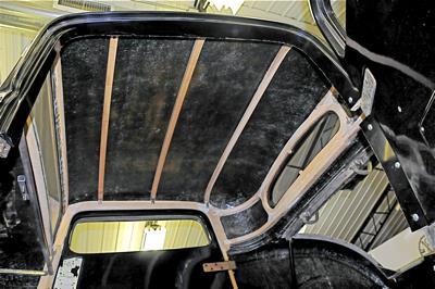 4. The roof in the coupe has wooden bows for attaching a headliner.