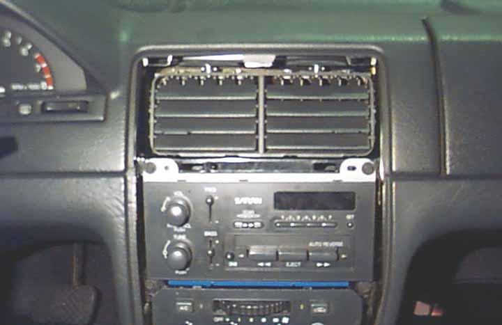 Note: the air conditioner vents are designed to separate from the rear of the plastic dash panel and may remain in the