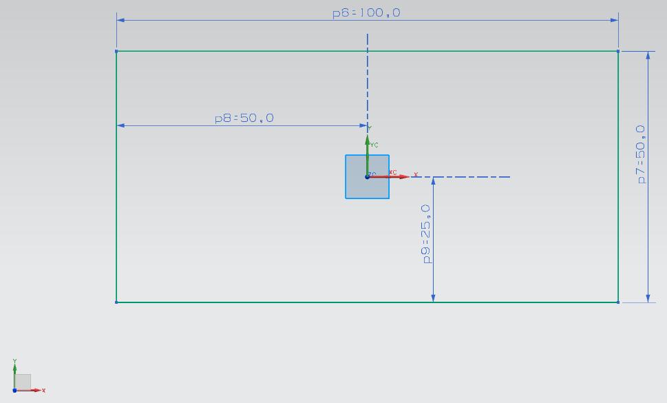 In other CAD programs, these may be referred to as arrays. An example of creating a rectangular instance feature follows. The first step is to define a sketch plane.