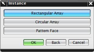 Figure 18 - Adding an Instance Feature A popup will open, here you can select the type of array.