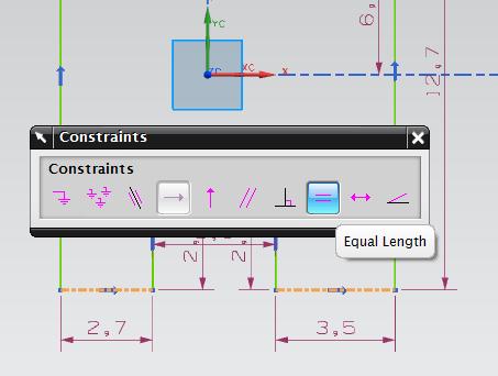 get the popup shown in Figure 25. In this popup, select the Equal Length constraint.