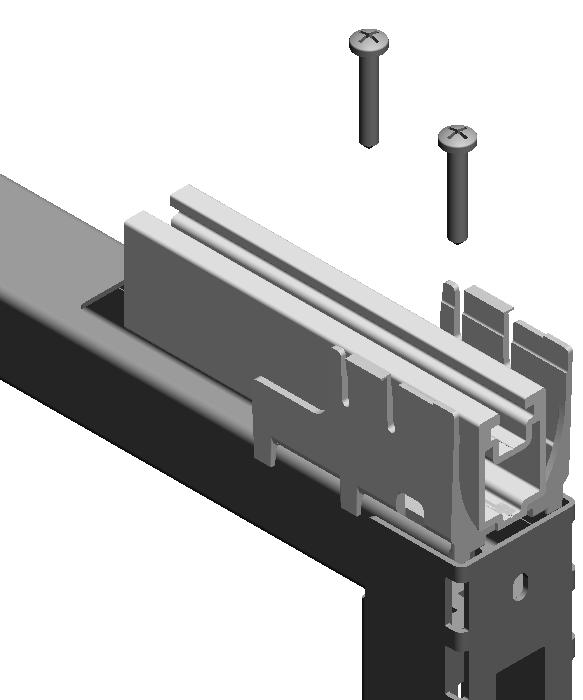 4. Drill out holes in Mounting Bar with 1/4 Drill. 1. Position Mounting Bar (F) in Wire Channel as shown.
