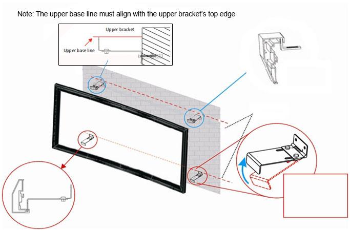 Midpoint Installation diagram of frame and bracket Base line Swing the bottom bracket to the left or right to fit it in the groove of the