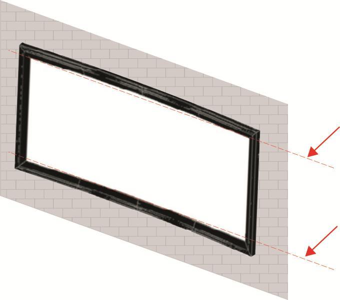 Note: Two (2) or more people must install the frame for added safety. 4. Mount the frame on the wall mount in the center.