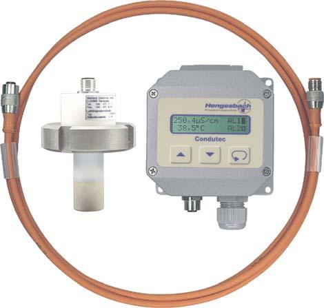 Conductivity-Converter Condutec -LF Conductivity measurement with 2-and 4-electrode-cells Features M Measuring range programmable from 0... 5.00µS/cm up to 0... 500mS/cm (0... 0.500µS/cm up to 50.