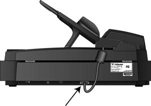 10 VISIONEER PATRIOT 780 SCANNER USER S GUIDE 8. Plug the ADF cable into the ADF port on the back of the scanner.