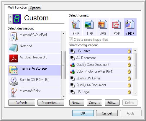 66 VISIONEER PATRIOT 780 SCANNER USER S GUIDE SCANNING TO MULTIPLE FOLDERS When archiving documents with the Transfer to Storage option, you can scan them to different folders without having to