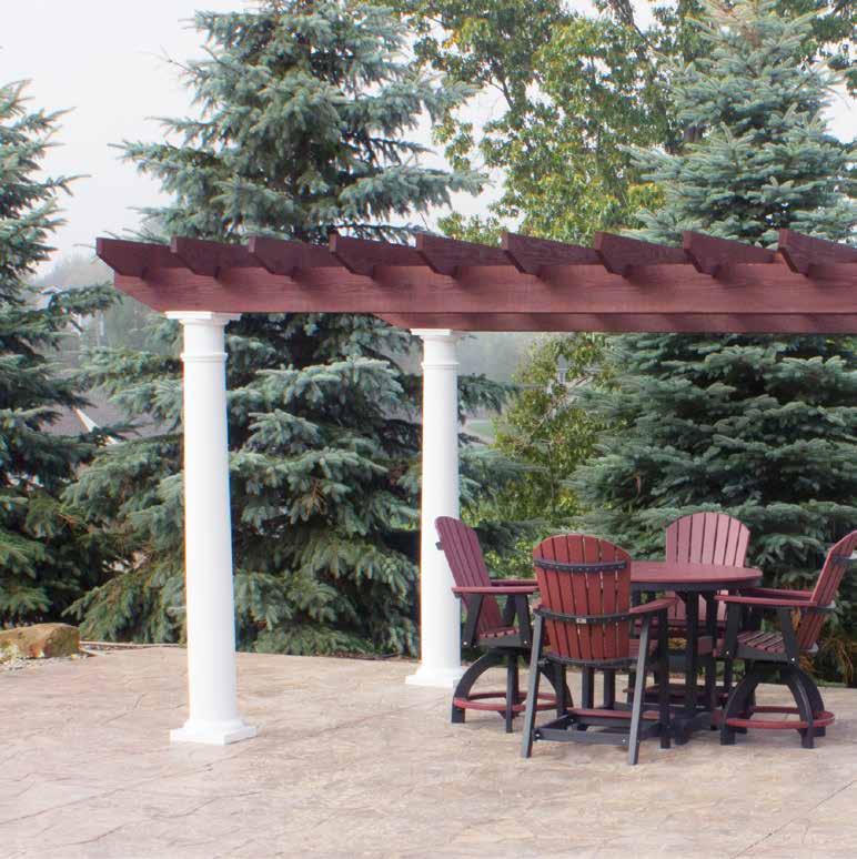 Combo Wood and Vinyl Pergola Wood top: Outback style Mendoza style
