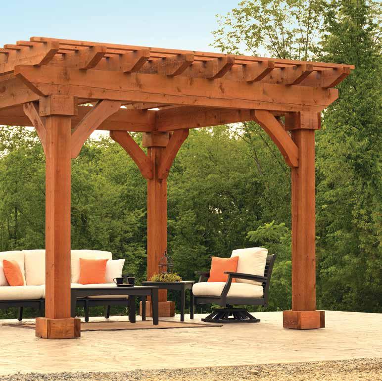 Phoenix Cedar Timber Pergola Regular shade Unstained, solid western red cedar; one-piece timbers used for