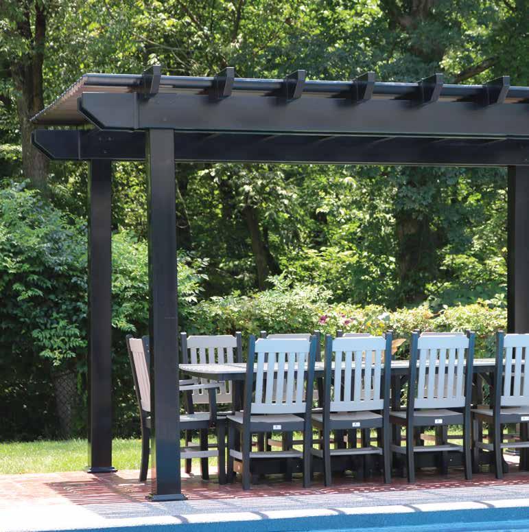Urbana Vinyl Pergola Inside every vinyl post is a 6 x 6 wood post for reinforcement, with the exception of Savannah posts, which have a 4 x 4 inside Beams have a