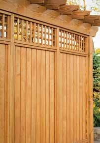 Privacy Wall (Pergola and Pavilion only) Hand-selected, top-grade southern yellow pine