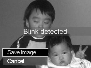 To activate Blink Detection 1. Select Blink Detection Mode from Scene Mode submenu. 2. Half press the Shutter button to focus the subject. The frame turns green to indicate focus is set. 3.