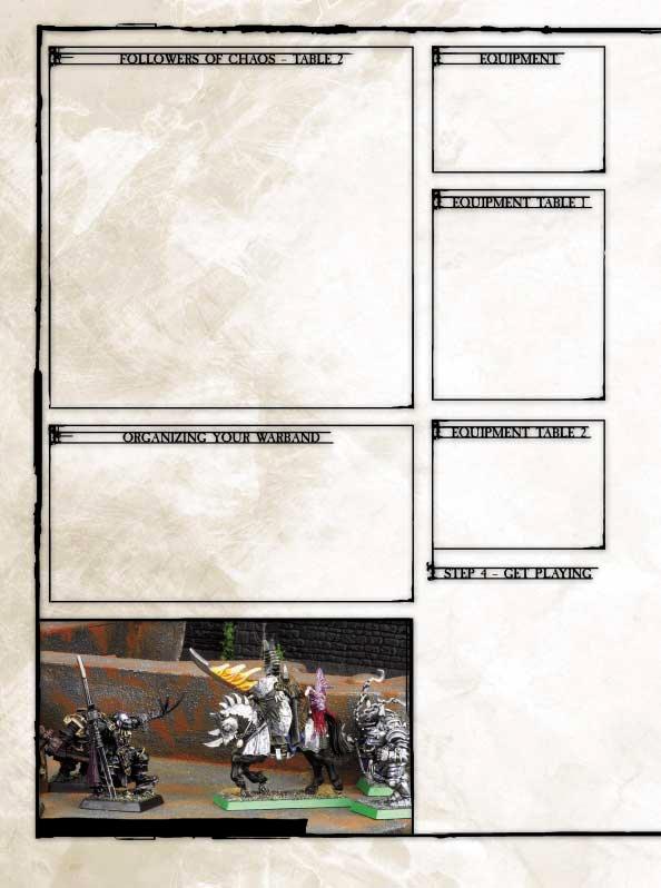 Pay 2 Favor Points to roll on this table The special rules and characteristics of all the following models can be found in Hordes of Chaos and the Beasts of Chaos list featured in White Dwarf 274.