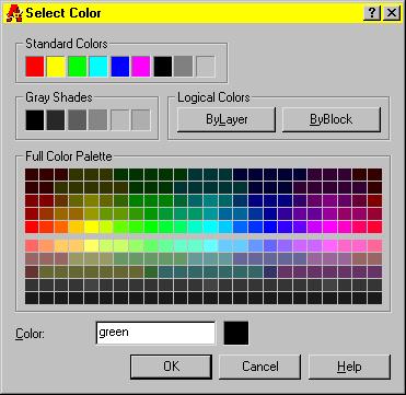 Setting the Current Color You can assign a color to a layer, set the current color for new objects that you create (including BYLAYER or BYBLOCK), or change the color of existing objects in your