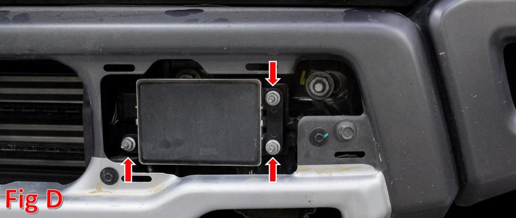 4. Remove your Adaptive Cruise Control Module. (Fig D) a. Using an 11mm Socket, remove the three nuts holding the Module on. b.