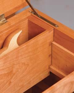 thick, is glued flush to the tray s underside. 4 in. Saw box Cleat 4 in. in. 4 in. 2 in. in. CLEAT DETAIL Rabbets, 4 in.