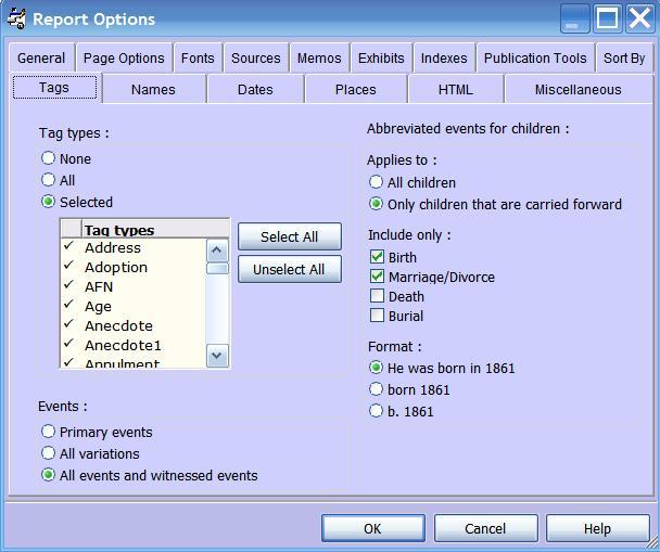 Advanced Report Options Report Options can