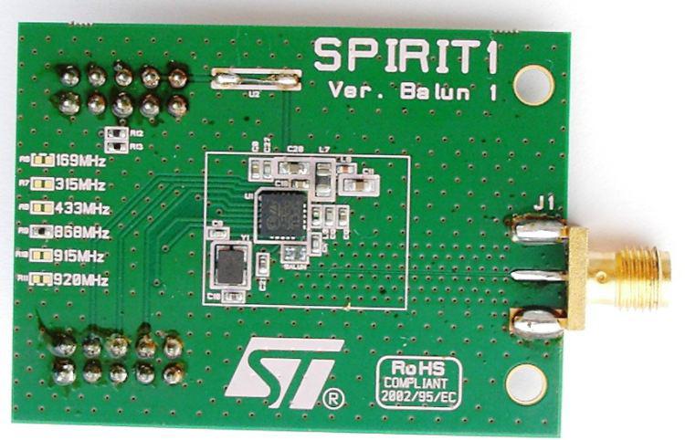 STEVAL-IKR00VB SPIRIT - low data rate transceiver - MHz - daughterboard integrated balun Description Data brief The STEVAL-IKR00VB evaluation daughterboard is based on the SPIRIT, a sub- GHz low
