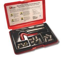 TM Pro Series Kit Contents Available in a wide range of sizes, the Recoil Pro Series thread repair kit contains everything needed for complete thread repair projects: drill bit, tap, installation
