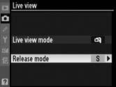 4 Selectaţi Release mode (Mod de declanşare). Evidenţiaţi Release mode (Mod declanşare) şi apăsaţi 2.